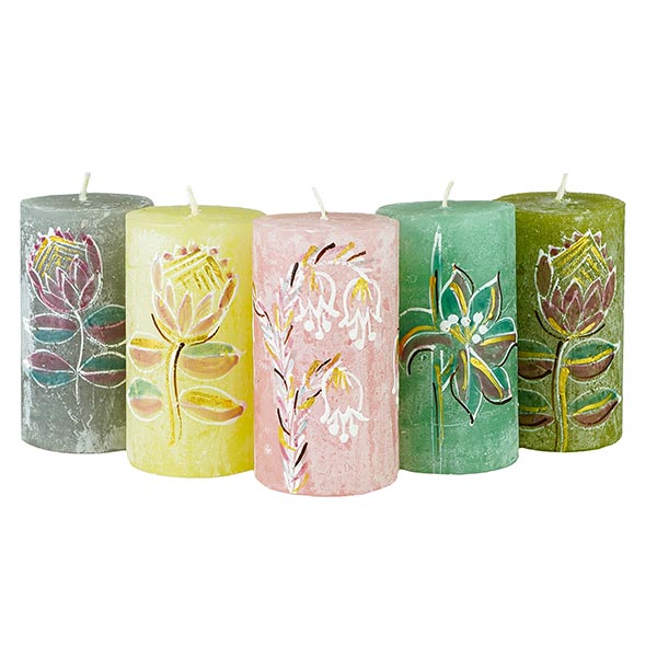 Stumpenkerze 6x10cm FYNBOS, Kapula / CONTIGO Fairtrade Onlineshop