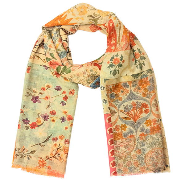 Schal PATCHWORK, bedruckt, 180x70cm, 92%Wolle,8%Seide / CONTIGO Fairtrade Onlineshop