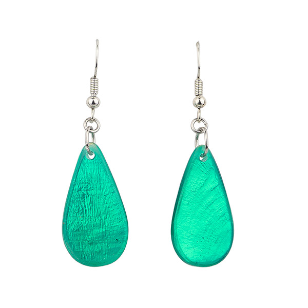 Ohrringe DROP seegrün, Capiz / CONTIGO Fairtrade Onlineshop