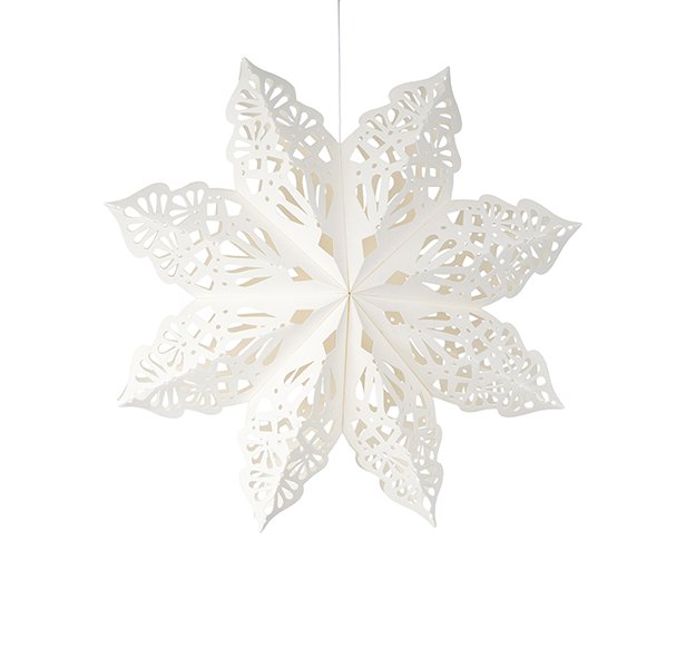 Faltstern Schneeflocke 30 cm, weiß, Papier