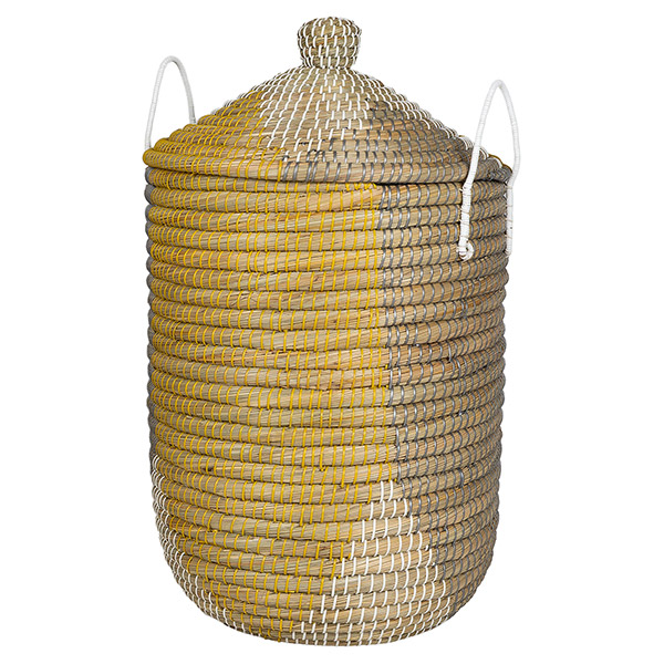 Wäschekorb 58cm OCRE plus Deckel, Kaisagras / CONTIGO Fairtrade Onlineshop