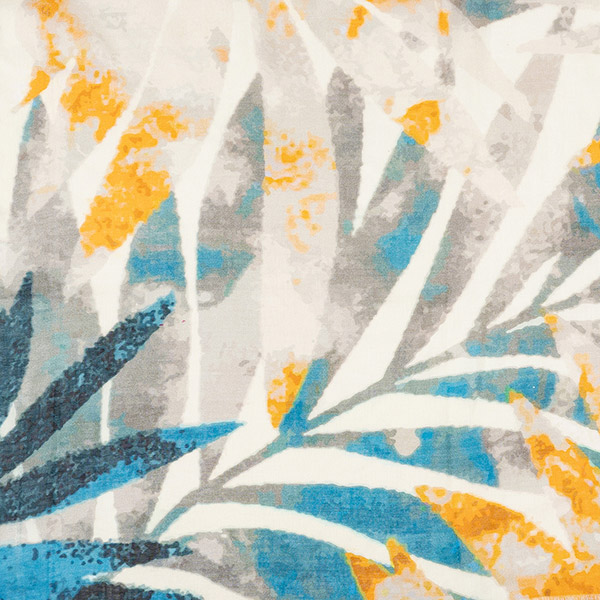 Schal 200x70, WATERCOLOUR LEAF jeansblau, Modal Baumwolle