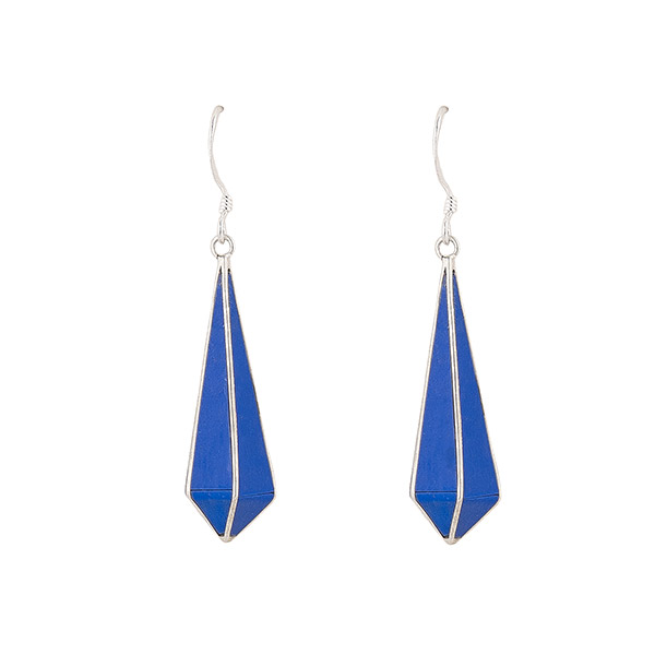 Ohrhänger großer OBELISK, Lapis / CONTIGO Fairtrade Onlineshop