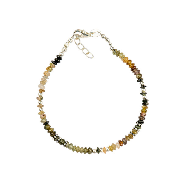 Armband, Turmalin mit Kugelperlchen, grün / CONTIGO Fairtrade Onlineshop