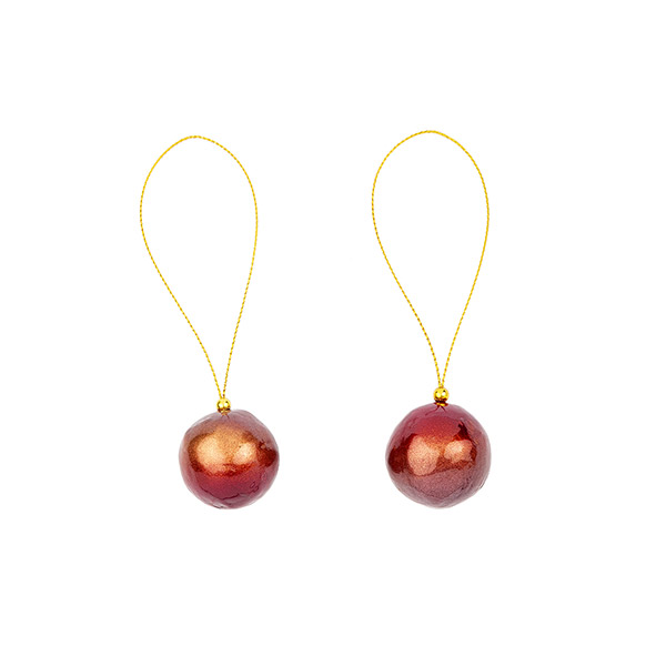 Deko Kugel 3cm aubergine-kupfer, Capiz, Stückpreis / CONTIGO Fairtrade Onlineshop
