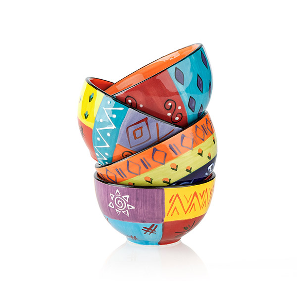 Dessertschale 10cm MULTICOLOURED E., Keramik Kapula / CONTIGO Fairtrade Onlineshop