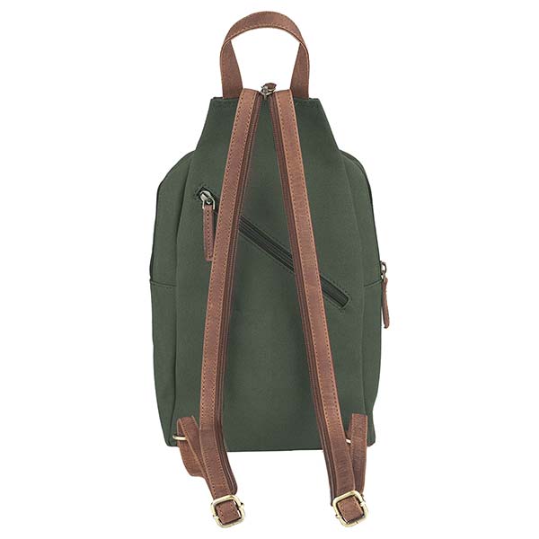 Crossbody Bag waldgrün, Leder mit Bio-Baumwollcanvas / CONTIGO Fairtrade Onlineshop