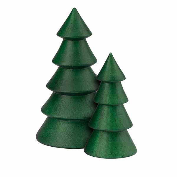 Weihnachtsdeko Tanne 13cm waldgrün, Acaciaholz