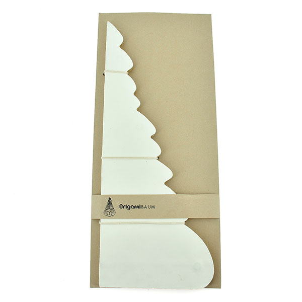 Weihnachtsbaum XL ORIGAMI 45cm, weiß, Goldrand, Papier / CONTIGO Fairtrade Onlineshop
