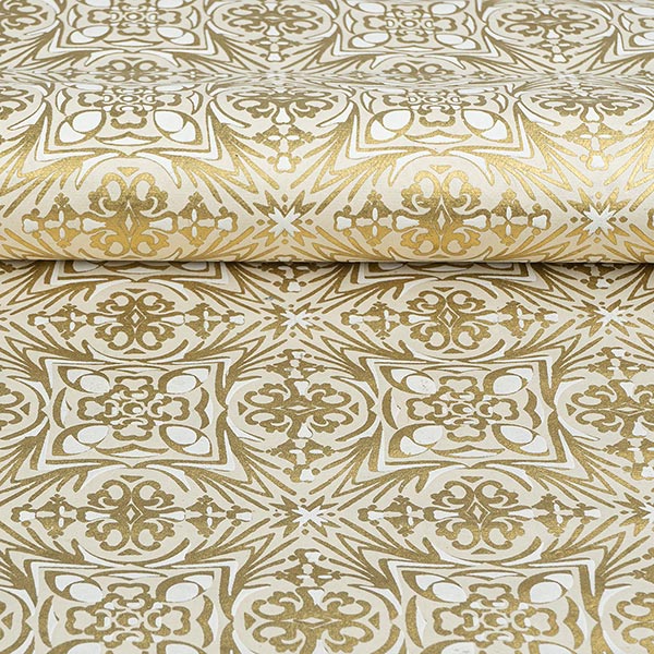 LOKTA Papierbogen, handgeschöpft, LISBOA natur-weiß-gold