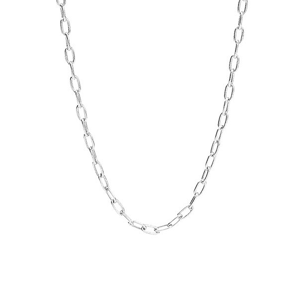 Halskette Gliederkette, Mix&Match, 45+5 cm, versilbert