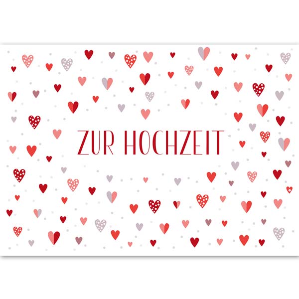 Grußkarte M Herzen zur Hochzeit Grußkarte M Herzen zur Hochzeit