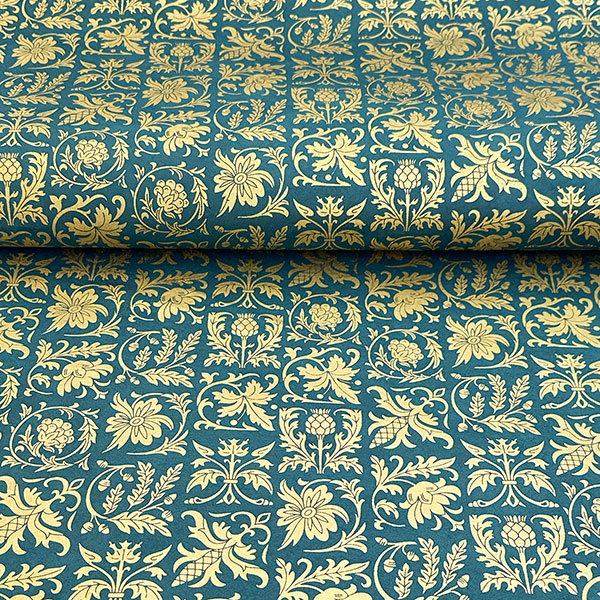 LOKTA Papierbogen, handgemacht, EDEN, petrolgrün-gold