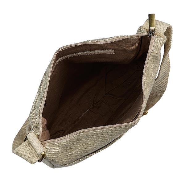 Schultertasche SAMIA Hanf-Canvas, natur / CONTIGO Fairtrade Onlineshop