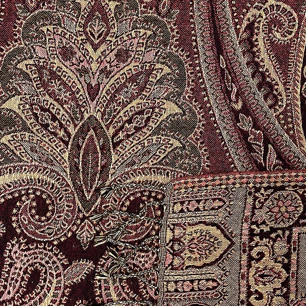 Wollschal PAISLEY, weinrot, 180x70 cm, 100 % Wolle / CONTIGO Fairtrade Onlineshop