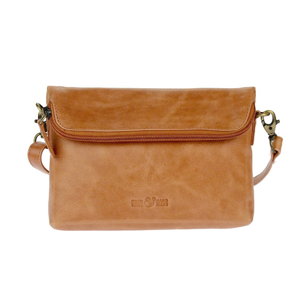 Tasche Vintage-3in1 FOLDOVER S braun, Rindsleder / CONTIGO Fairtrade Onlineshop