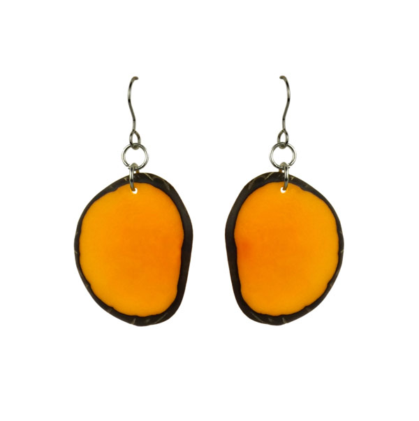 Ohrringe oval kurkuma gelb, Tagua / CONTIGO Fairtrade Onlineshop