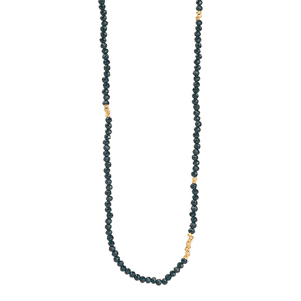 Halskette BEADS dunkelblau, 22K vergoldet / CONTIGO Fairtrade Onlineshop
