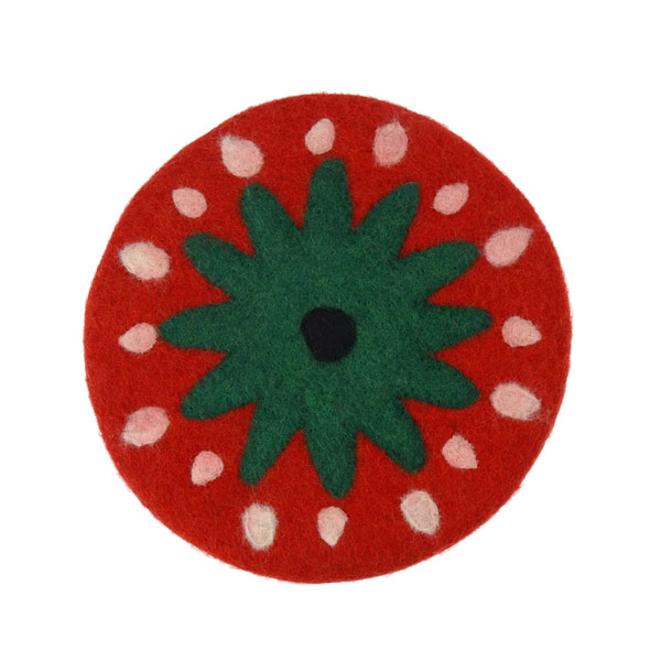Topfuntersetzer ERDBEERE, Wollfilz / CONTIGO Fairtrade Onlineshop