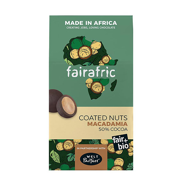 fairafric - Macadamia in 50% Schokolade BIO100g / CONTIGO Fairtrade Onlineshop