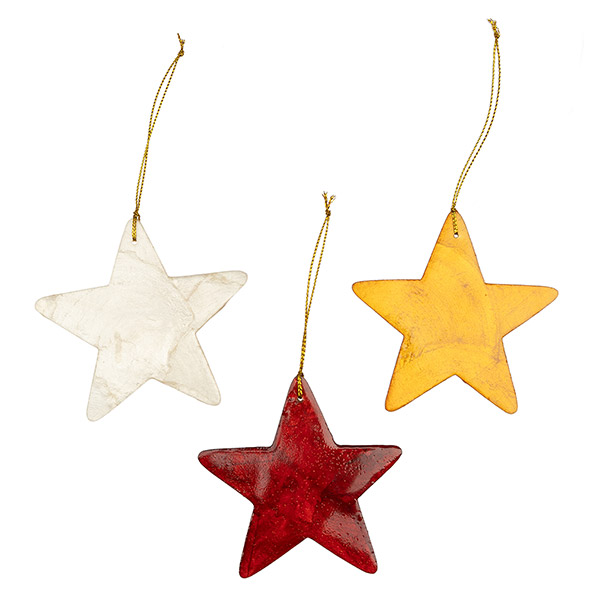 Anhänger STERN Christmas, Capiz (Stückpreis) / CONTIGO Fairtrade Onlineshop