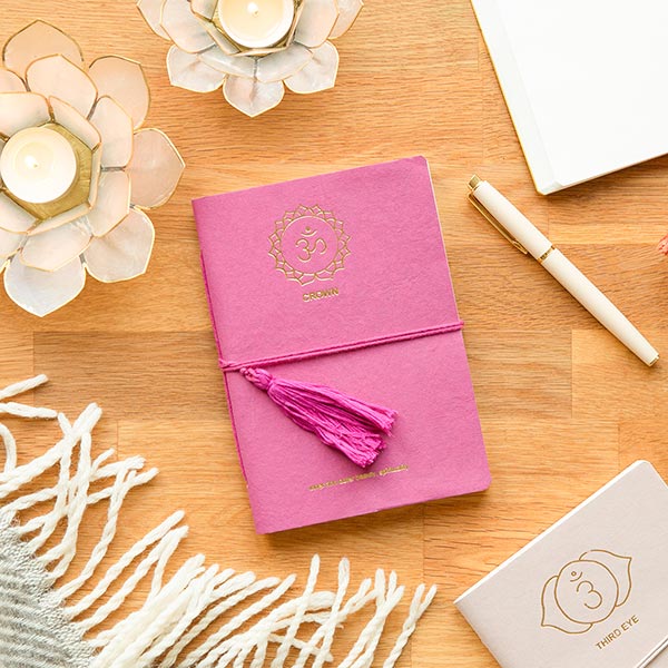 Notizbuch Chakra 18x13cm CROWN, Recyclingpapier handgeschöpft / CONTIGO Fairtrade Onlineshop