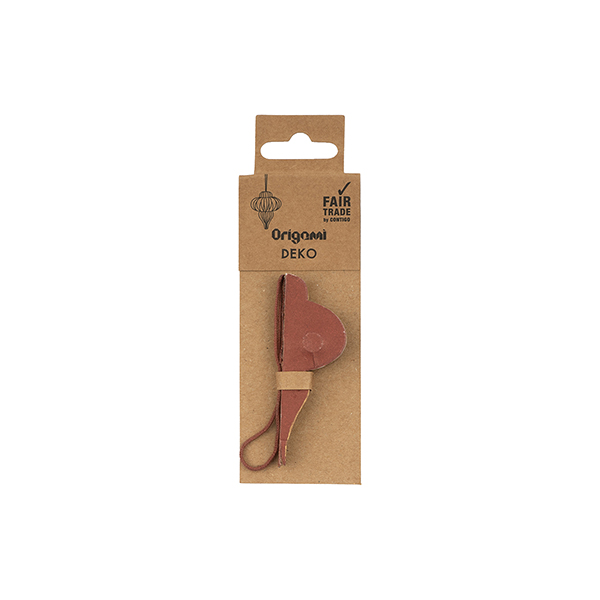 Papierdeko Origami CONE, 7,5 cm, weinrot, Goldrand / CONTIGO Fairtrade Onlineshop