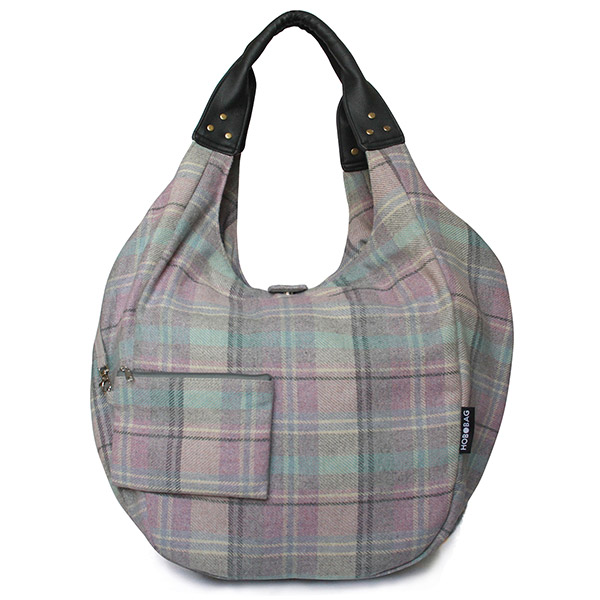 Tasche HOBOBAG BRIGHTON, rosa-beige-hellbla Flanell, Wollmix / CONTIGO Fairtrade Onlineshop