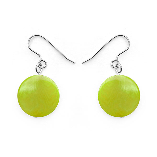 Ohrringe CLASSIC SIMPLE kiwigrün, Tagua