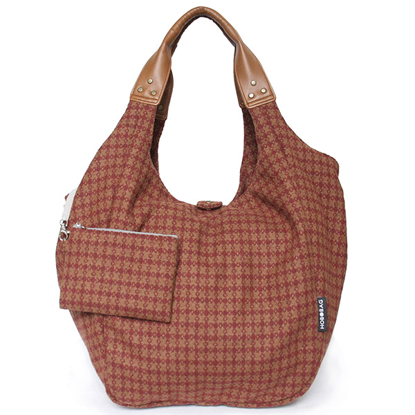 Tasche HOBOBAG PRESTON, braun-rot Tweed, Wollmix / CONTIGO Fairtrade Onlineshop