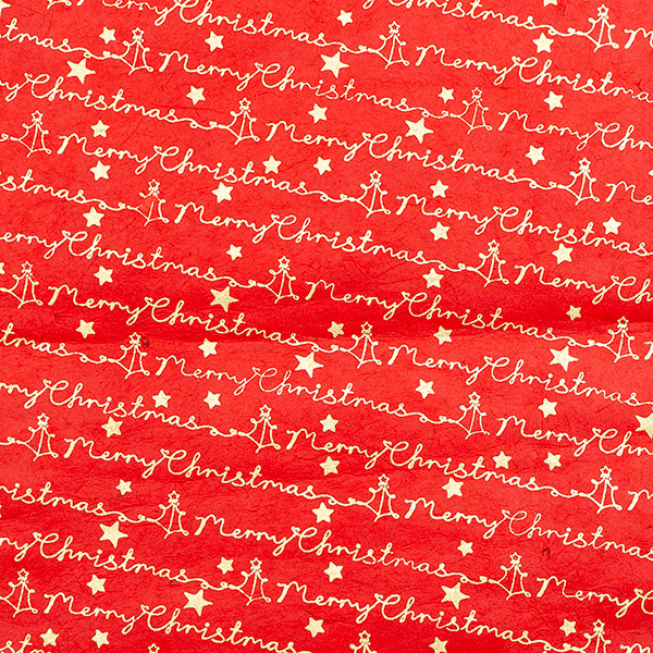 LOKTA Papierbogen, handgemacht, MERRY CHRISTMAS, rot-gold / CONTIGO Fairtrade Onlineshop