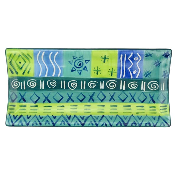Schale Rechteck BLUE & GREEN, Keramik Kapula