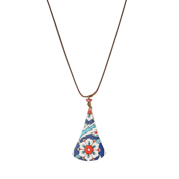 Halskette Triangular XL Blautöne, Fliese