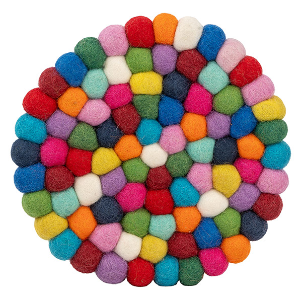 Topfuntersetzer KUGELN bunt, Wollfilz