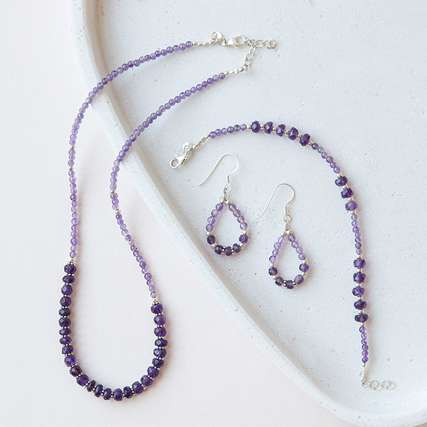Ohrringe, SPARKLING Amethyst, Silber / CONTIGO Fairtrade Onlineshop