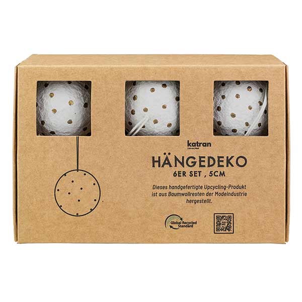 6er-Set Dekokugeln, kiesel 5cm, Upcycling SONDERPREIS / CONTIGO Fairtrade Onlineshop
