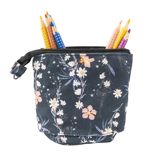 Stehendes Federmäppchen MILLEFLEUR, Baumwoll-Canvas / CONTIGO Fairtrade Onlineshop