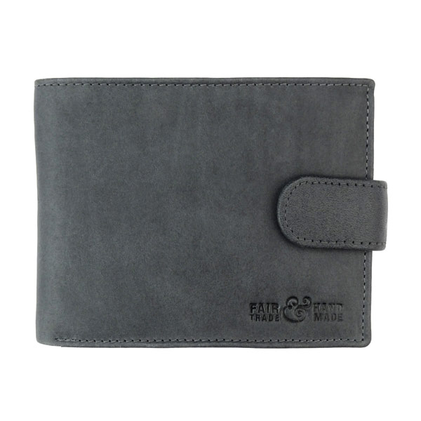 Börse Vintage-SPORTY 13x10cm RFID sec. schwarz, Rindsleder / CONTIGO Fairtrade Onlineshop