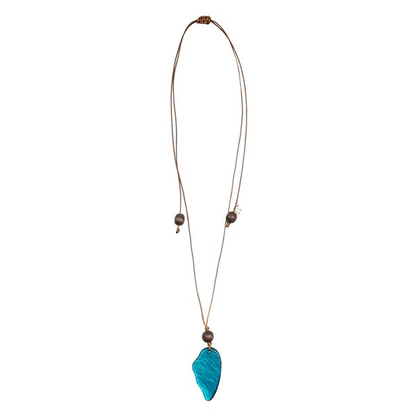 Halskette WING blau, Capiz Halskette WING blau, Capiz