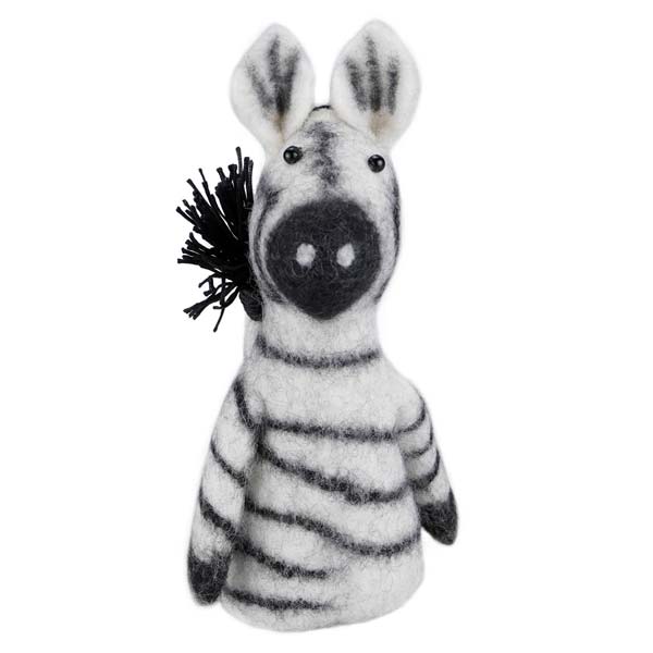 Eierwärmer ZEBRA weiß-schwarz, Wollfilz / CONTIGO Fairtrade Onlineshop