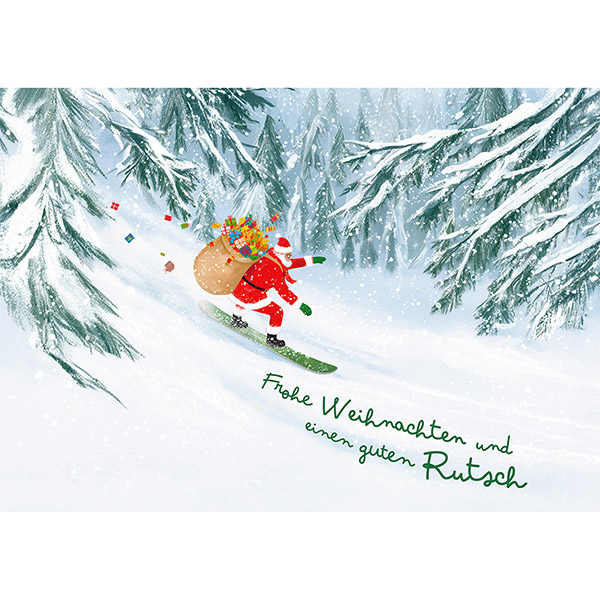 Grußkarte M Snowboard-Santa / CONTIGO Fairtrade Onlineshop