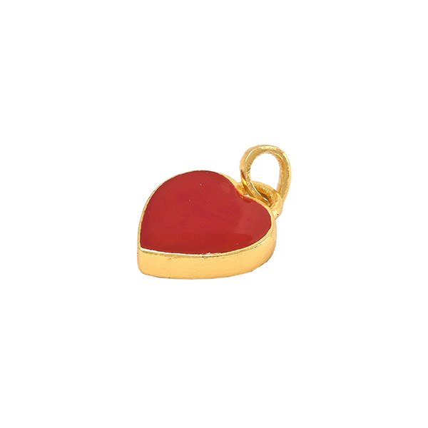 Anhänger, Herz, rot, Mix&Match, 22K vergoldet / CONTIGO Fairtrade Onlineshop