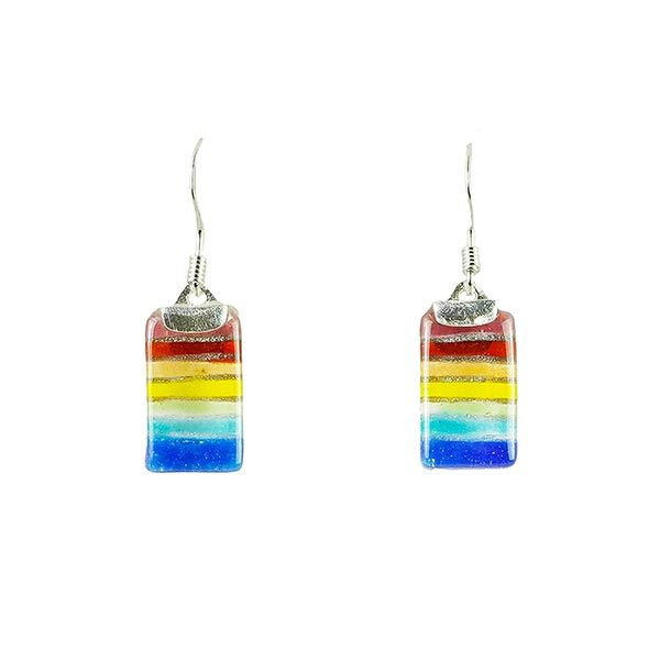 Ohrringe ARCOIRIS mini, bunt, Glas und Silber / CONTIGO Fairtrade Onlineshop