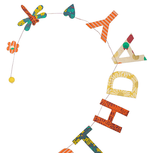 Girlande HAPPY BIRTHDAY bunt, 180cm, Loktapapier / CONTIGO Fairtrade Onlineshop