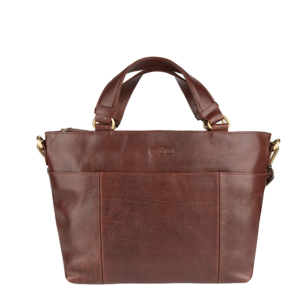 Handtasche Clara kastanie, Rindsleder