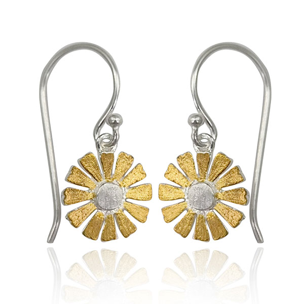 Ohrhänger MARGERITE, Silber, teilvergoldet / CONTIGO Fairtrade Onlineshop