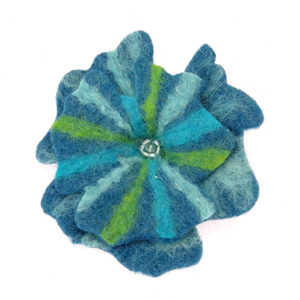 Brosche GERBERA bunt (Stückpreis), Wollfilz