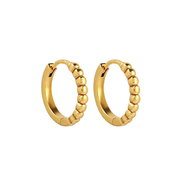 Ohrringe Creole BUBBLES, Mix&Match, 1,5 cm, 22K vergoldet / CONTIGO Fairtrade Onlineshop