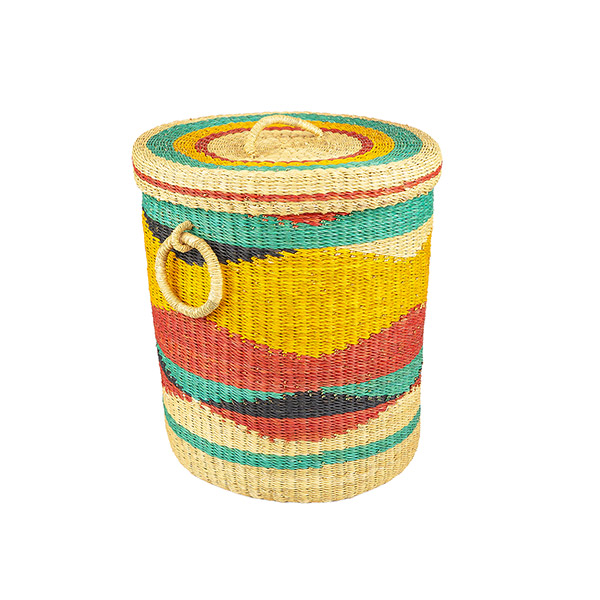 Bolga Wäschekorb 44cm COLOUR, Steppengras / CONTIGO Fairtrade Onlineshop