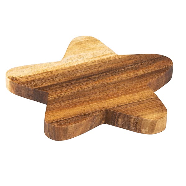 Untersetzer Stern 20cm NATUR, Acaciaholz / CONTIGO Fairtrade Onlineshop